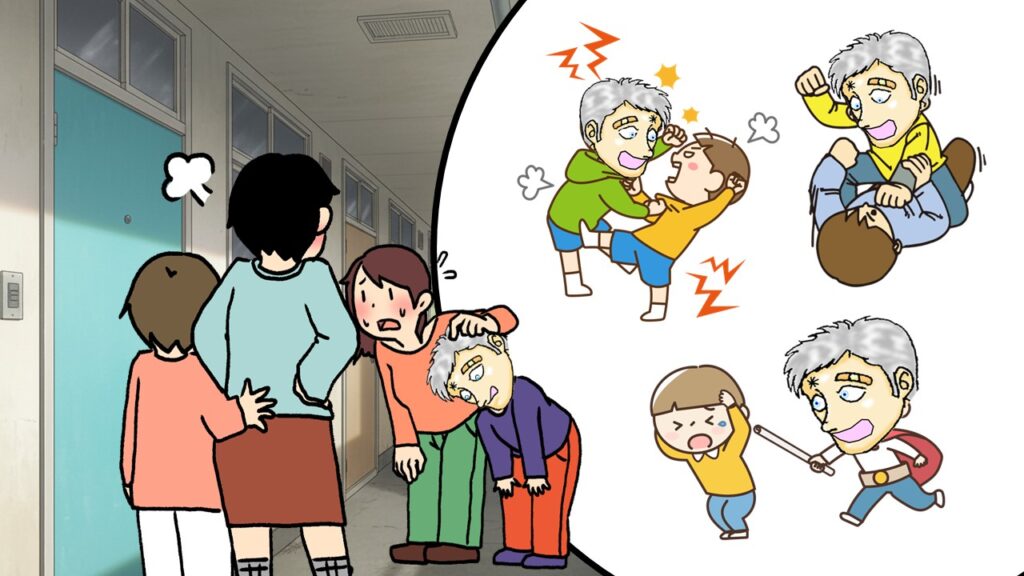 幼少期のテリーマンが近所の子どもたちとケンカ三昧、そして母親と謝罪行脚。悪ガキ時代をユーモラスに描く