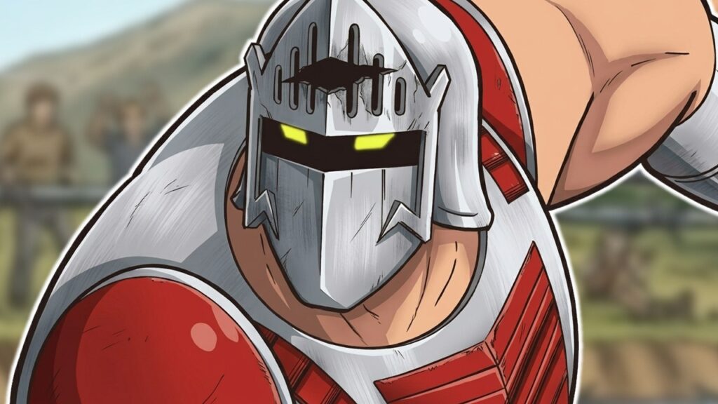 ロビンマスクが“フフフ…”と不敵に笑う表情を強調したイラスト。ペシミマンを意図的に怒らせている可能性を示唆する構図